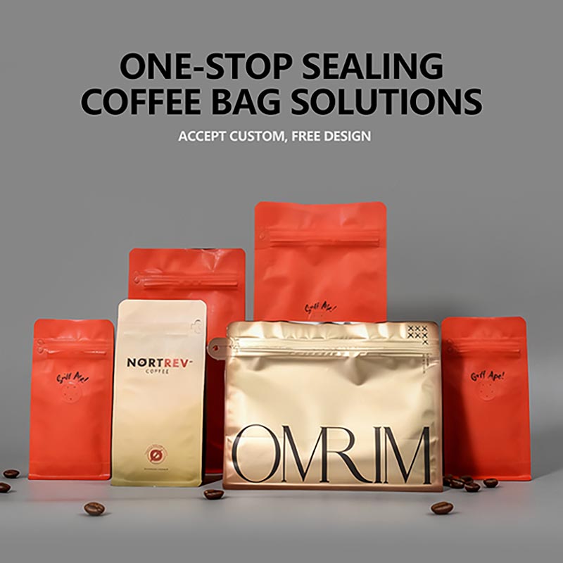 Frosted self-sealing coffee packaging bag